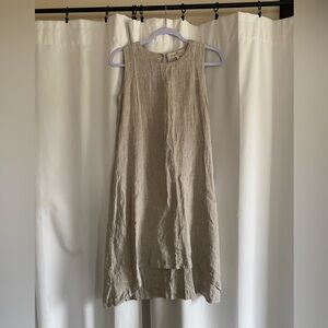 Sleeveless crown linen designs high low dress xsmall